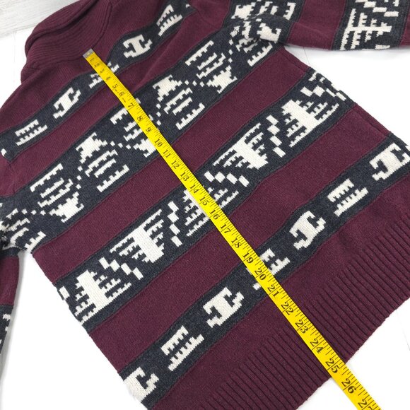 AMERICAN EAGLE Sweater Men's SIZE MEDIUM Aztec Multicolor Knitted Shawl Collar.. - Picture 12 of 16
